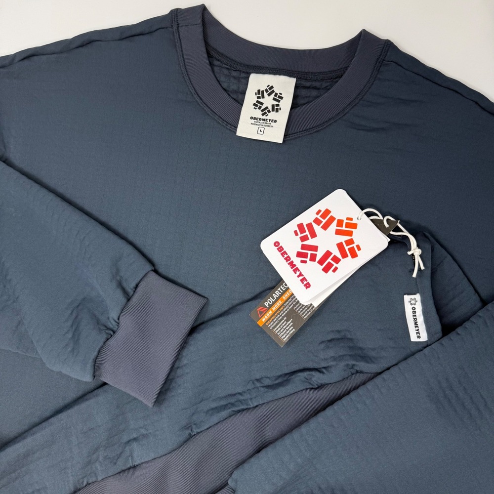 Obermeyer Mens Explorer Crewneck Pullover Blue Nights Size Large‎ Polartec NEW